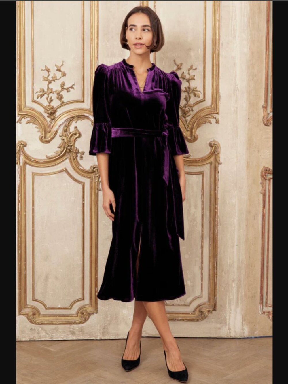 NWT Aspiga Astrid Purple Velvet Dress